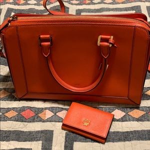 MCM Red Saffiano Leather Bag